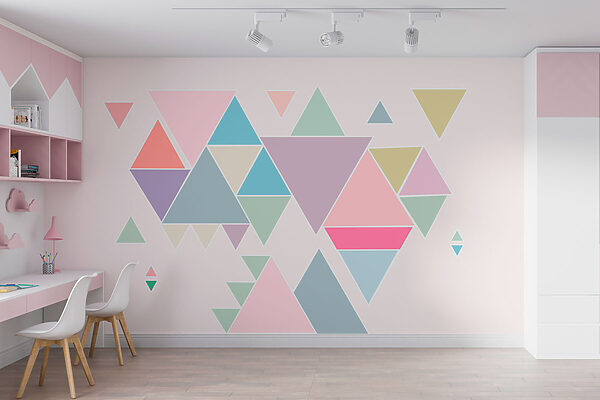 Group of triangles in different colors Wall murals Group of triangles in different colors