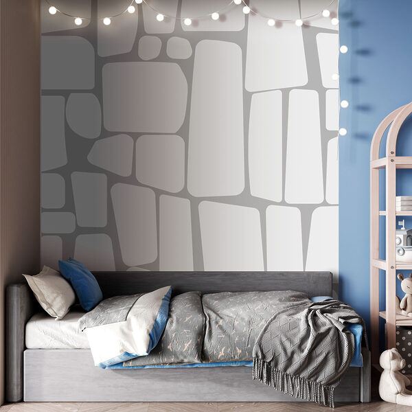 Wall mural Wall mural White rectangular shapes on a gray background (SKU: w08295v1)