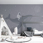 Wall murals Person riding a whale