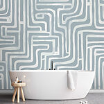 Wall murals White and gray maze