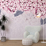 Wall murals Group of pink flowers