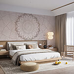 Wall mural Circular pattern on a white surface