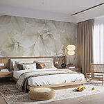 Wall murals Soft muted leaves, nature’s whisper.