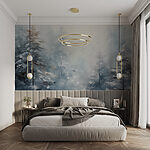 Wall murals Snow covered trees in a forest