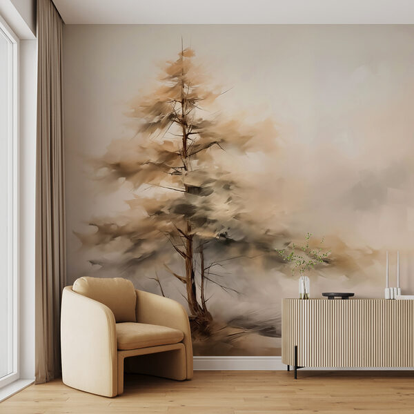 Tree in the fog Wall murals Tree in the fog