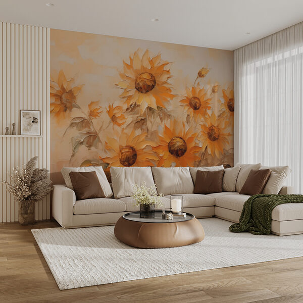Painting of sunflowers Wall murals Painting of sunflowers