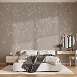 Wall murals Delicate leaves in neutral hues.