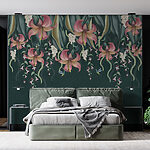 Wall murals Elegant lilies bloom in dark hues.