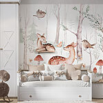 Wall murals Group of animals in the woods
