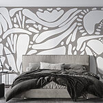 Wall mural White and gray pattern