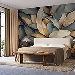 Wall murals Group of leaves with different colors