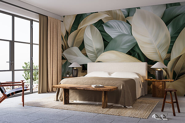 Lush Leaves in Soft Hues Wall murals Lush Leaves in Soft Hues