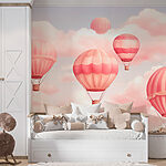 Wall murals Group of hot air balloons in the sky