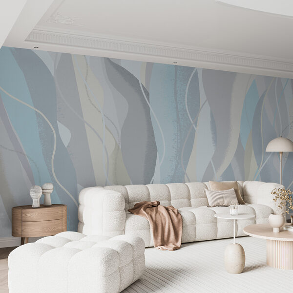 Elegant Ribbons of Cool Hues Wall murals Elegant Ribbons of Cool Hues