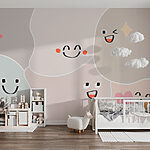 Wall murals Group of cartoon faces