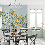Wall mural Group of lemon trees with fruits on them
