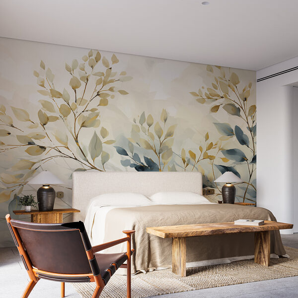 Painting of leaves and branches Wall murals Painting of leaves and branches