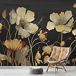 Wall murals Elegant blossoms on dark backdrop.