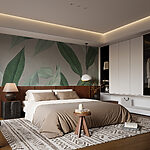 Wall murals Pattern of green leaves