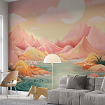 Wall murals River running through a valley