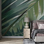 Wall murals Tropical leaves in artistic strokes