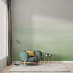 Wall murals White and green background
