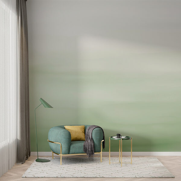 Wall mural White and green background