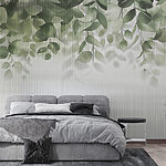Wall murals Green leaves from a window