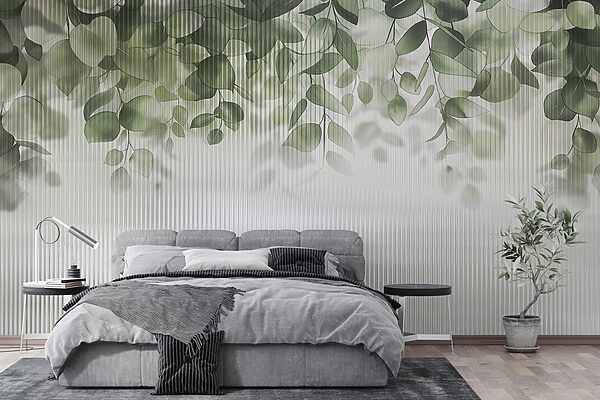 Green leaves from a window Wall murals Green leaves from a window