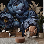 Wall mural Group of blue flowers