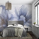 Wall murals Ethereal blue lilies sway lightly
