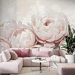 Wall mural Group of pink flowers