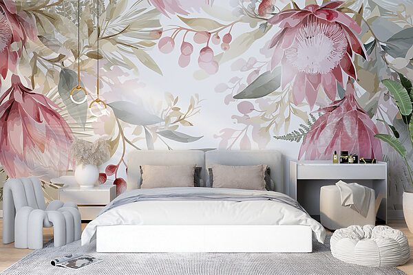 Whimsical Floral Watercolor Artistry Wall murals Whimsical Floral Watercolor Artistry