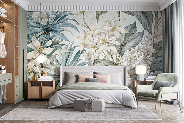 Blossoming Elegance in Pastel Tones Wall murals Blossoming Elegance in Pastel Tones
