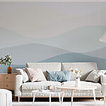 Wall murals Grey and white waves