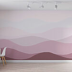 Wall murals Purple and white wavy lines