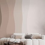 Wall murals White and brown wavy lines