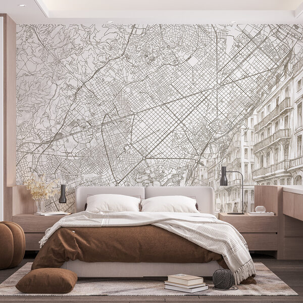 Map of a city Wall murals Map of a city