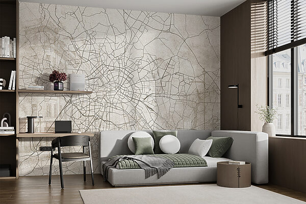 Map of a city Wall murals Map of a city