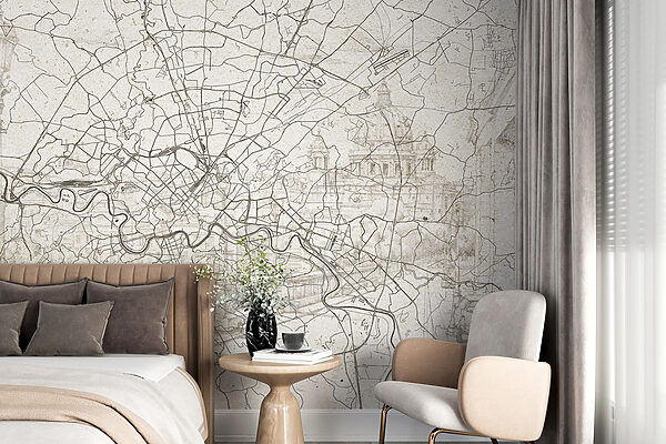 Map of a city Wall murals Map of a city