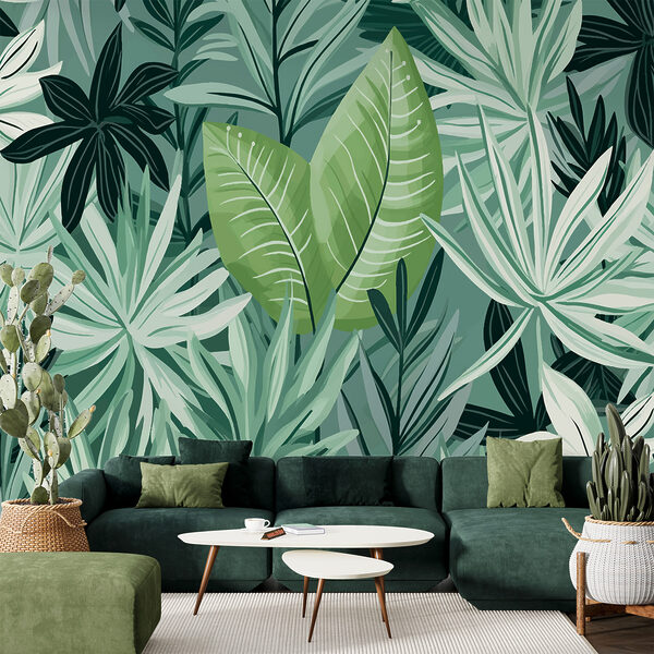 Green leaves and plants Wall murals Green leaves and plants