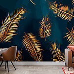 Wall murals Elegant foliage in midnight hues