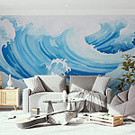 Wall murals Blue and white waves