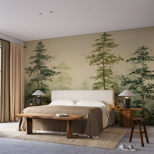 Painting of a forest Wall murals Painting of a forest