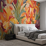 Wall murals Iris blooms in vibrant hues.