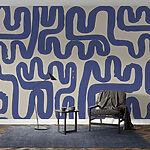 Wall mural Blue lines on a white background