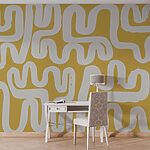 Wall mural White and yellow maze
