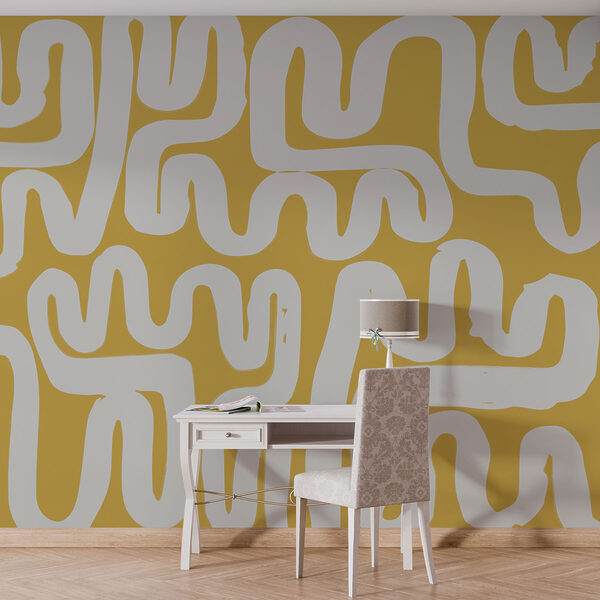 Wall mural Wall mural White and yellow maze (SKU: w01686v1)