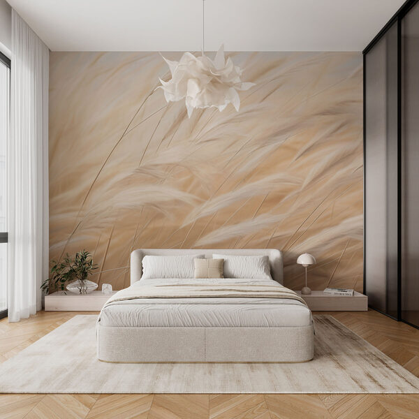 Pale grasses swaying lightly Wall murals Pale grasses swaying lightly