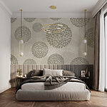 Wall murals Grey and white floral pattern